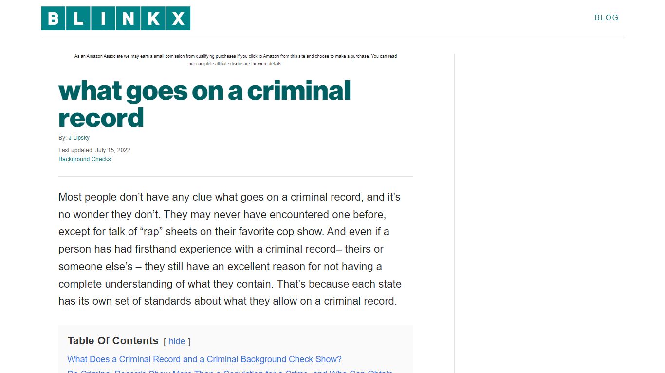 what goes on a criminal record - Blinkx